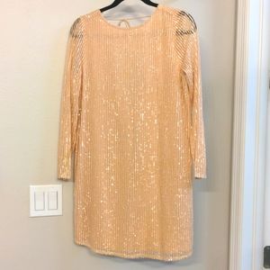Sequin tie back shift dress